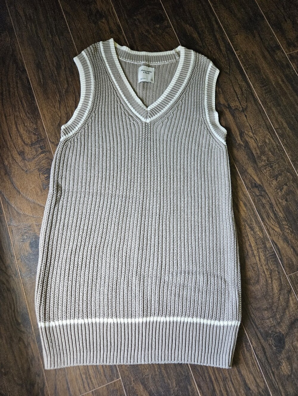 Abercrombie & Fitch Knit V-Neck Sweater Vest Mini Dress Sz Small Tall (ST)